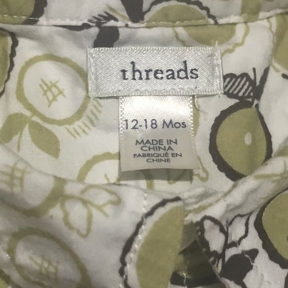 Threads Long Sleeve Button Up Shirt 12-18M - Picture 2 of 3
